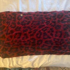Michael Kors Red and Black Leopard Print Scarf